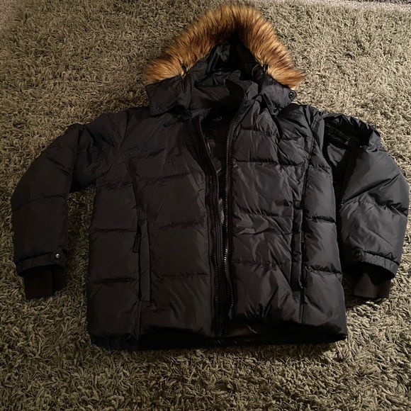 Young Men’s Large Navy Winter Coat with Duck Down Feather - Picture 2 of 7